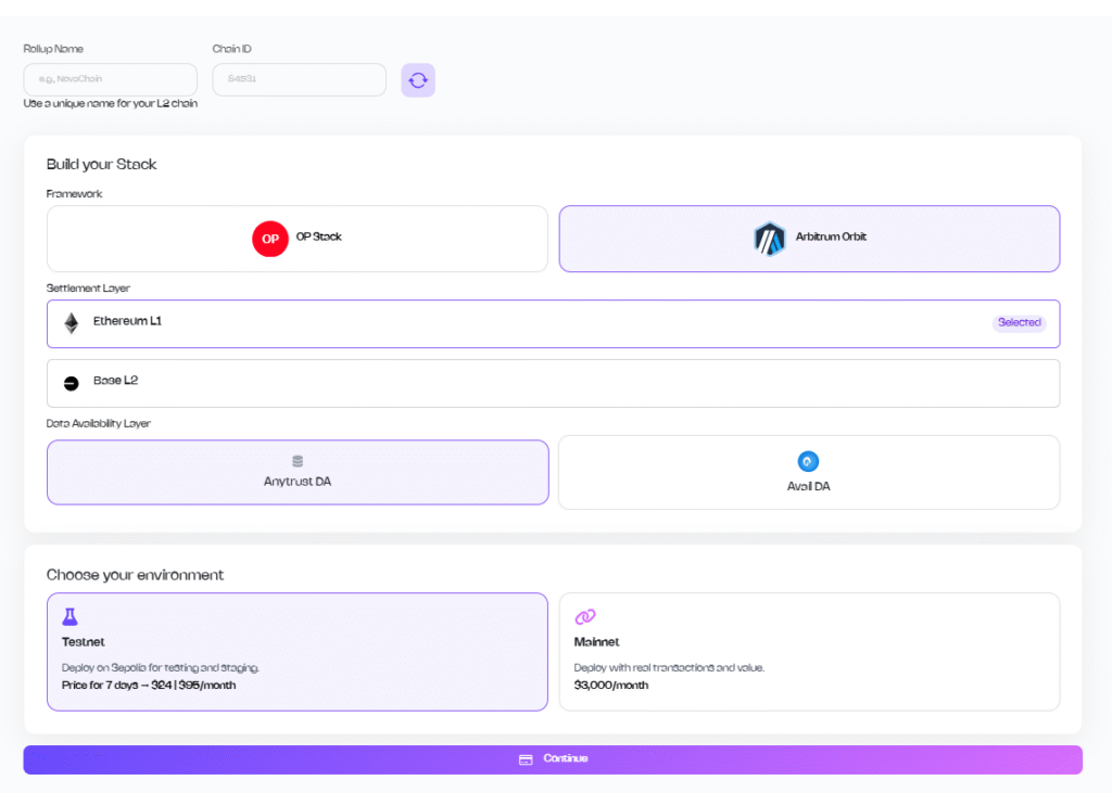 Fill in Rollup Configuration Details Screenshot