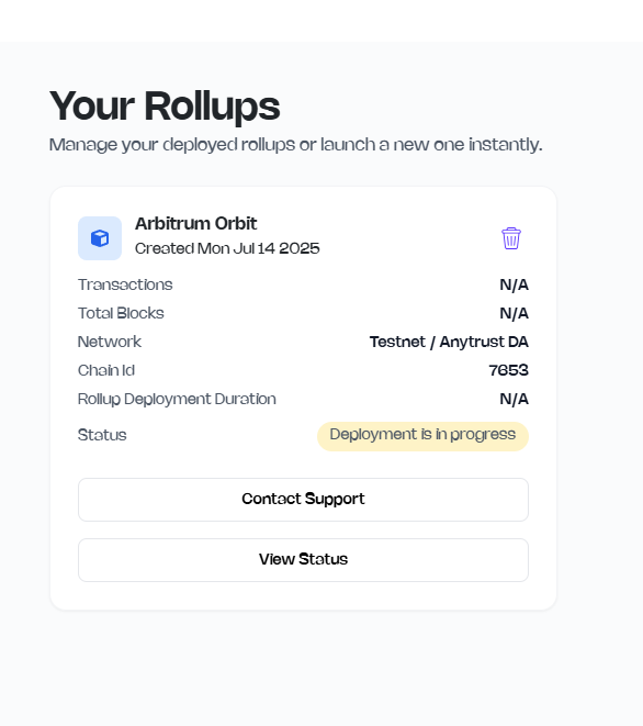 Manage Your Rollup Screenshot
