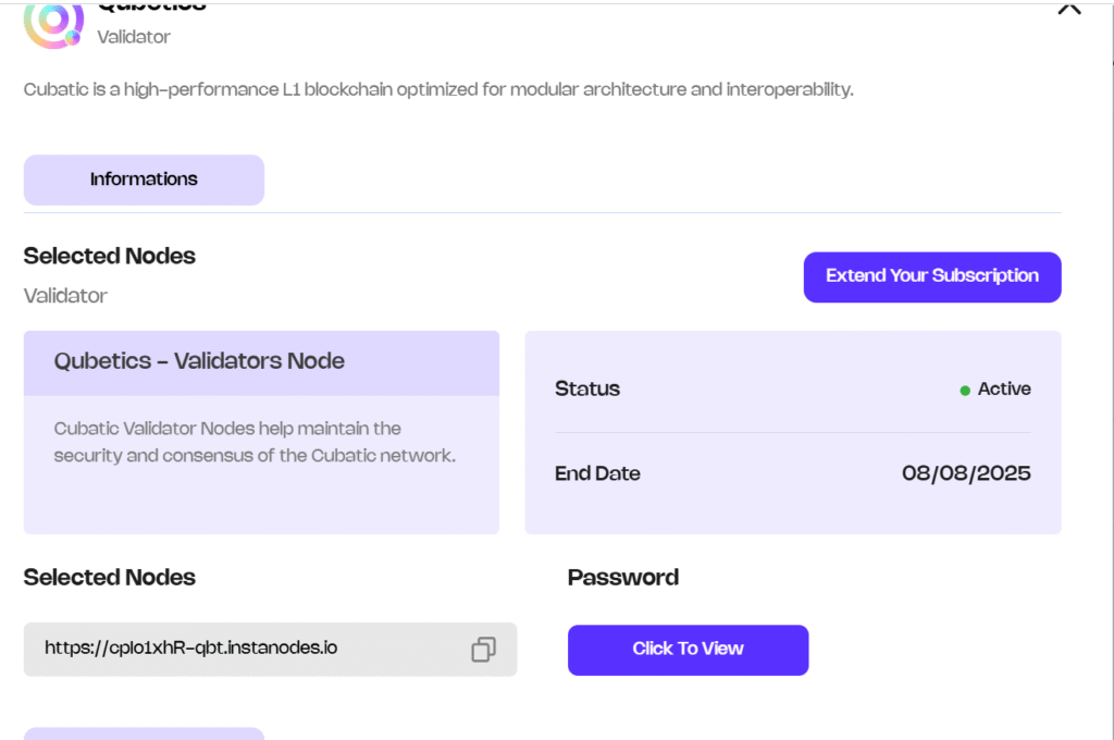Copy Your Node URL Screenshot