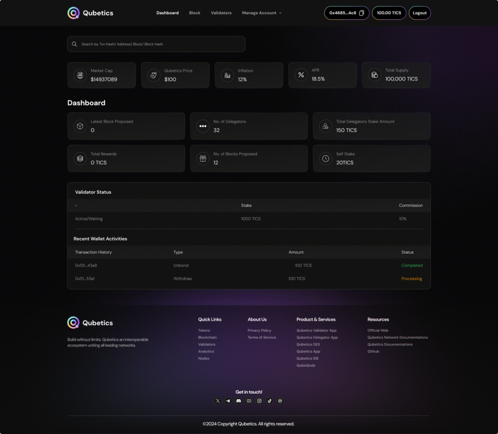 Access Your Validator Dashboard Screenshot