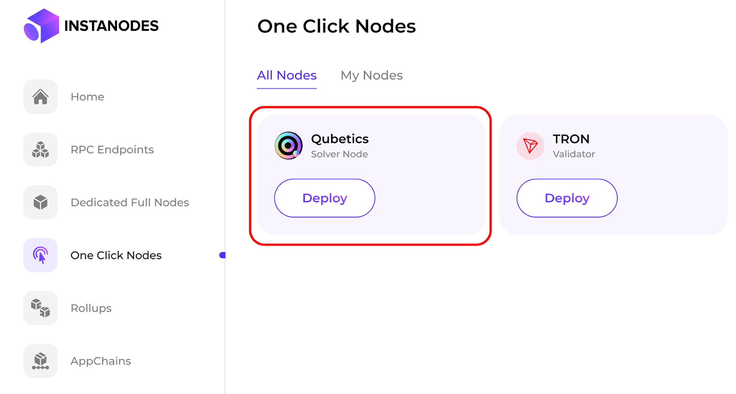 Instanodes Dashboard