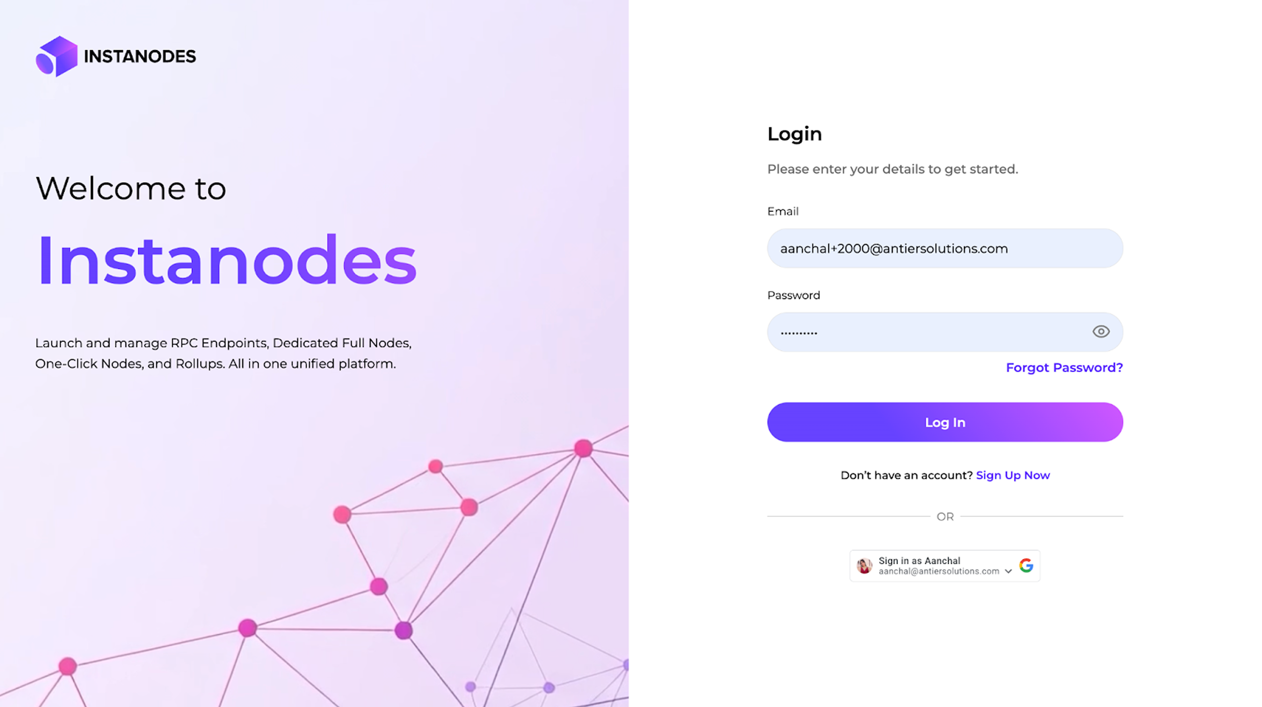 Instanodes Dashboard
