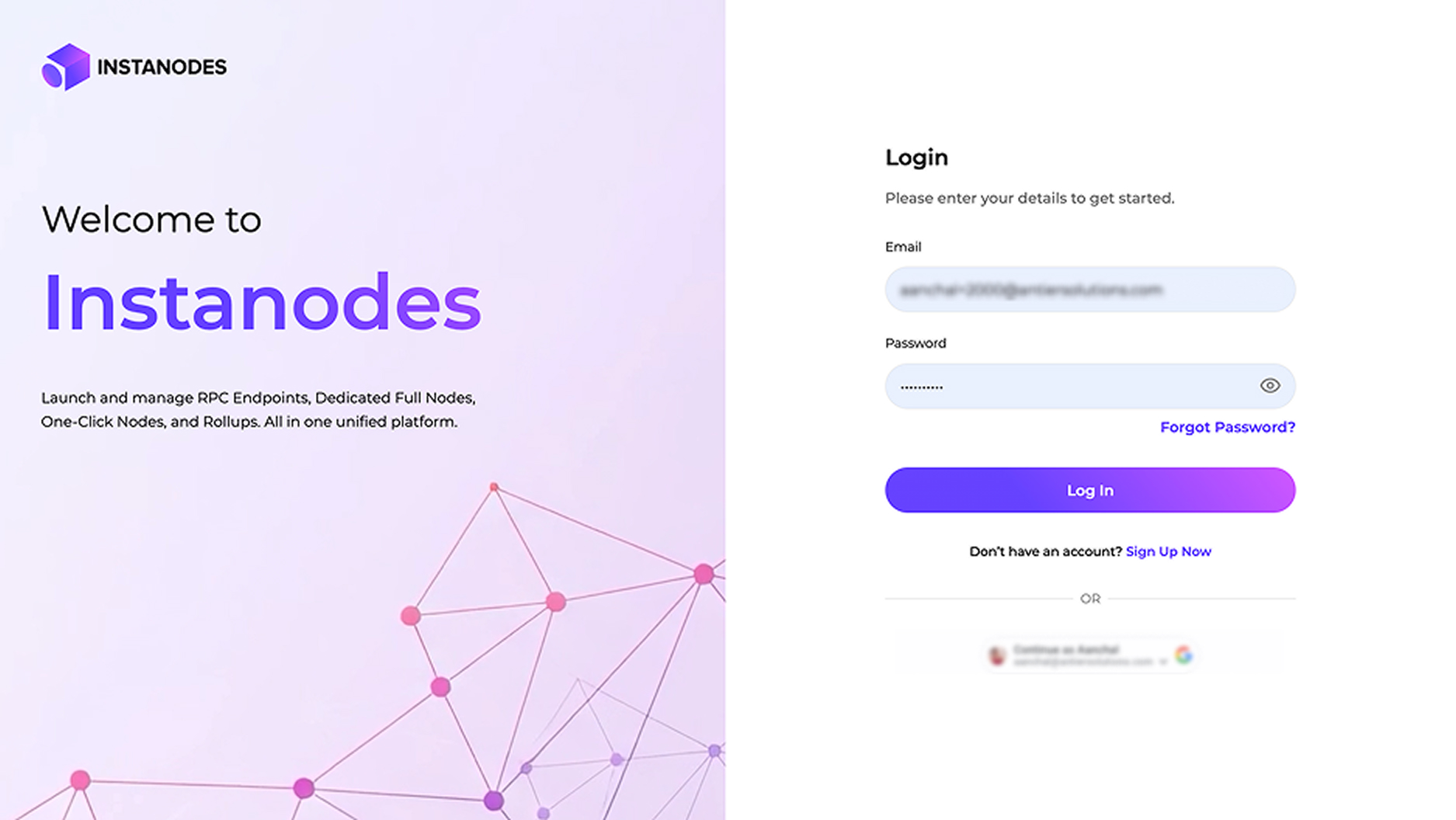 sign-in Instanodes Dashboard